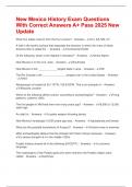 New Mexico History Exam Questions With Correct Answers A&plus; Pass 2025 New Update