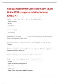 Georgia Residential Contractor Exam Study Guide With complete solution Newest RATED A&plus;