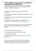 MTTC English Language Arts and World Languages Test Questions