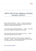 ANTH 340 Purdue Midterm Verified Answers &lpar;2025&rpar;&excl;&excl;