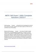 ANTH 340 Exam 1 With Complete Solutions &lpar;2025&rpar;&excl;&excl;