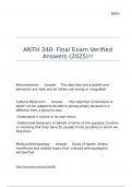 ANTH 340- Final Exam Verified Answers &lpar;2025&rpar;&excl;&excl;