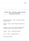 ANTH 340 - Midterm With Actual Solution &lpar;2025&rpar;&excl;&excl;