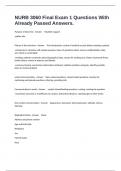 NURB 3060 Final Exam 1 Questions With Already Passed Answers&period;