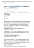Test Bank Timby's Fundamental Nursing Skills and Concepts 13th Edition &lpar; Author's &semi;Loretta A Donnelly-Moreno&rpar; All Chapters 1-38