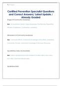 Certified Prevention Specialist CPS Questions and Correct Answers&sol; Latest  Update &sol; Already Graded
