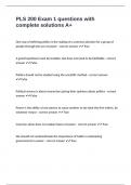 PLS 200 Exam 1 questions with complete solutions A&plus;