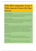 PNR 208 Community Exam 1 With Answers Focus On Your Success