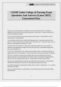 COMP Galen College of Nursing Exam Questions And Answers &vert;Latest 2025 &vert; Guaranteed Pass&period;