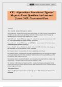 CPL - Operational Procedures &lpar;Types of Airports&rpar; Exam Questions And Answers &vert;Latest 2025 &vert; Guaranteed Pass&period;