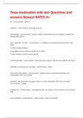 Texas medication aide test Questions and answers Newest RATED A&plus;