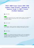 WGU D485 Exam &lpar;Latest 2025&sol; 2026 Update&rpar; Cloud Security &vert; Questions & Answers&vert; Grade A&vert; 100&percnt; Correct &lpar;Verified Solutions&rpar;