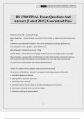 HS 2700 FINAL Exam Questions And Answers &vert;Latest 2025 &vert; Guaranteed Pass&period;