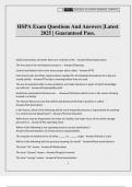 HSPA Exam Questions And Answers &vert;Latest 2025 &vert; Guaranteed Pass&period;