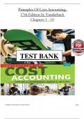 TEST BANK For Principles Of Cost Accounting&comma; 17th Edition by Edward J&period; Vanderbeck&comma; Verified Chapters 1 - 10&comma; Complete Newest Version