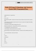 Math 225 Exam &num;1 Questions And Answers &vert;Latest 2025 &vert; Guaranteed Pass&period;