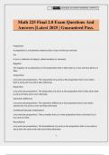 Math 225 Bundled Exams Questions and Answers 100&percnt; Pass Guaranteed