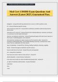 Med Cert 1 DODD Exam Questions And Answers &vert;Latest 2025 &vert; Guaranteed Pass&period;