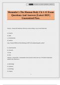 Memmler's The Human Body Ch 1-12 Exam Questions And Answers &vert;Latest 2025 &vert; Guaranteed Pass&period;