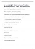 A-Level&lpar;AQA&rpar; Contract Law Practice Exam Questions 100&percnt; Well Answered&period;