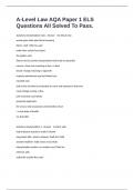A-Level Law AQA Paper 1 ELS Questions All Solved To Pass&period;