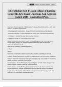 Microbiology test 1 Galen college of nursing Louisville&comma; KY Exam Questions And Answers &vert;Latest 2025 &vert; Guaranteed Pass&period;