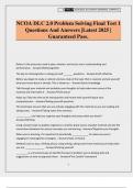 NCOA DLC 2&period;0 Problem Solving Final Test 1 Questions And Answers &vert;Latest 2025 &vert; Guaranteed Pass&period;