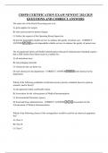 CBSPD CERTIFICATION EXAM NEWEST 2024 2025  QUESTIONS AND CORRECT ANSWERS 