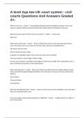 A level Aqa law UK court system - civil courts Questions And Answers Graded A&plus;&period;