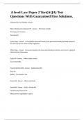 A level Law Paper 2 Tort&lpar;AQA&rpar; Test Questions With Guaranteed Pass Solutions&period;