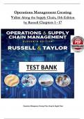 TEST BANK Operations Management Creating Value Along the Supply Chain&comma; 11th Edition &lpar;Russell&rpar; Verified Chapters 1 - 17&comma; Complete