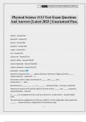 Physical Science 1113 Test Exam Questions And Answers &vert;Latest 2025 &vert; Guaranteed Pass