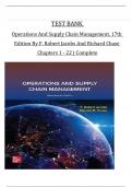 TEST BANK for Operations And Supply Chain Management&comma; 17th  Edition By F&period; Robert Jacobs And Richard Chase Chapters 1 - 22 &vert; Complete PDF&period;