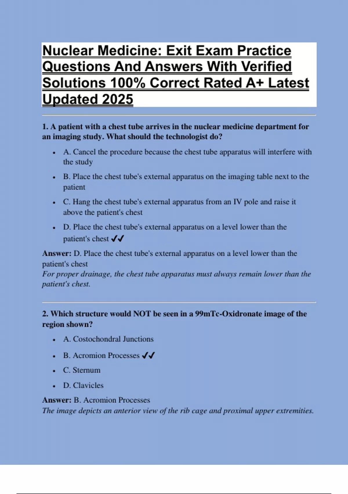 Nuclear Medicine: Exit Exam Practice Questions And Answers With ...