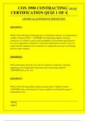  CON 3990 CONTRACTING CERTIFICATION QUIZ 1 OF 4   QUESTIONS AND ANSWERS 2025