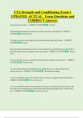 UTA Strength and Conditioning Exam 1 UPDATED ACTUAL Exam Questions and  CORRECT Answers