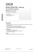 OCR AS Level English Language H070&sol;02 JUNE 2024 QUESTION PAPER&colon; Exploring contexts