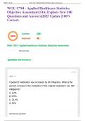 WGU C784 - Applied Healthcare Statistics Objective Assessment &vert;OA&vert; Explore New 100 Questions and Answers&vert;2025 Update &vert;100&percnt; Correct&period;