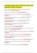Florida Dental Laws and Rules Exam 101 Questions With Answers