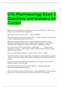 UTA Pharmacology Exam 2 Questions and Answers All Correct 