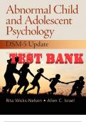 Abnormal Child And Adolescent Psychology 8th Edition By Rita Wicks Nelson&comma; Allen C&period; Israel TEST BANK &lpar;Graded A&plus; With Complete Solution&rpar;
