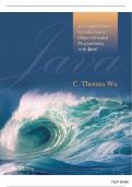 A Comprehensive Introduction To Object Oriented Programming With Java 1st Edition By C Thomas Wu TEST BANK &lpar; Graded A&plus; With Complete Solution&rpar;