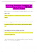 MPTC First Responder Questions and Answers &vert; Latest Version &vert; 2024&sol;2025 &vert;  Correct & Verified