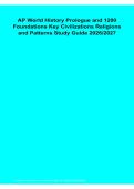  AP World History Prologue and 1200 Foundations Key Civilizations Religions and Patterns Study Guide 2026&sol;2027