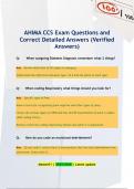 AHIMA CCS Exam Questions and Correct Detailed Answers &lpar;Verified  Answers&rpar;