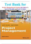 Test Bank for  Project Management in Practice 8th Edition by Jack R&period; Meredith and Scott M&period; Shafer  ISBN-9781394252138 All Chapter 1-8 Complete Guide Graded A&plus;