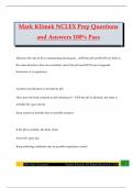 Mark Klimek NCLEX Prep Questions and Answers 100&percnt; Pass