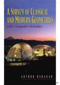 A Survey Of Classical And Modern Geometrics With Computer Activities 1st Edition By Arthur Baragar SOLUTIONS MANUAL &lpar; Graded A&plus; With Complete Solution&rpar;
