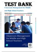 Test Bank For Classroom Management for Middle and High School Teachers 11th Edition By Edmund T&period; Emmer &lpar;All Chapters 1-12&rpar;