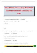 Klimek NCLEX Bundled Exams Questions and Answers 100&percnt; Pass Assured 